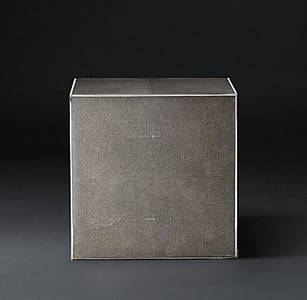 Smythson Shagreen side table smoke and steel